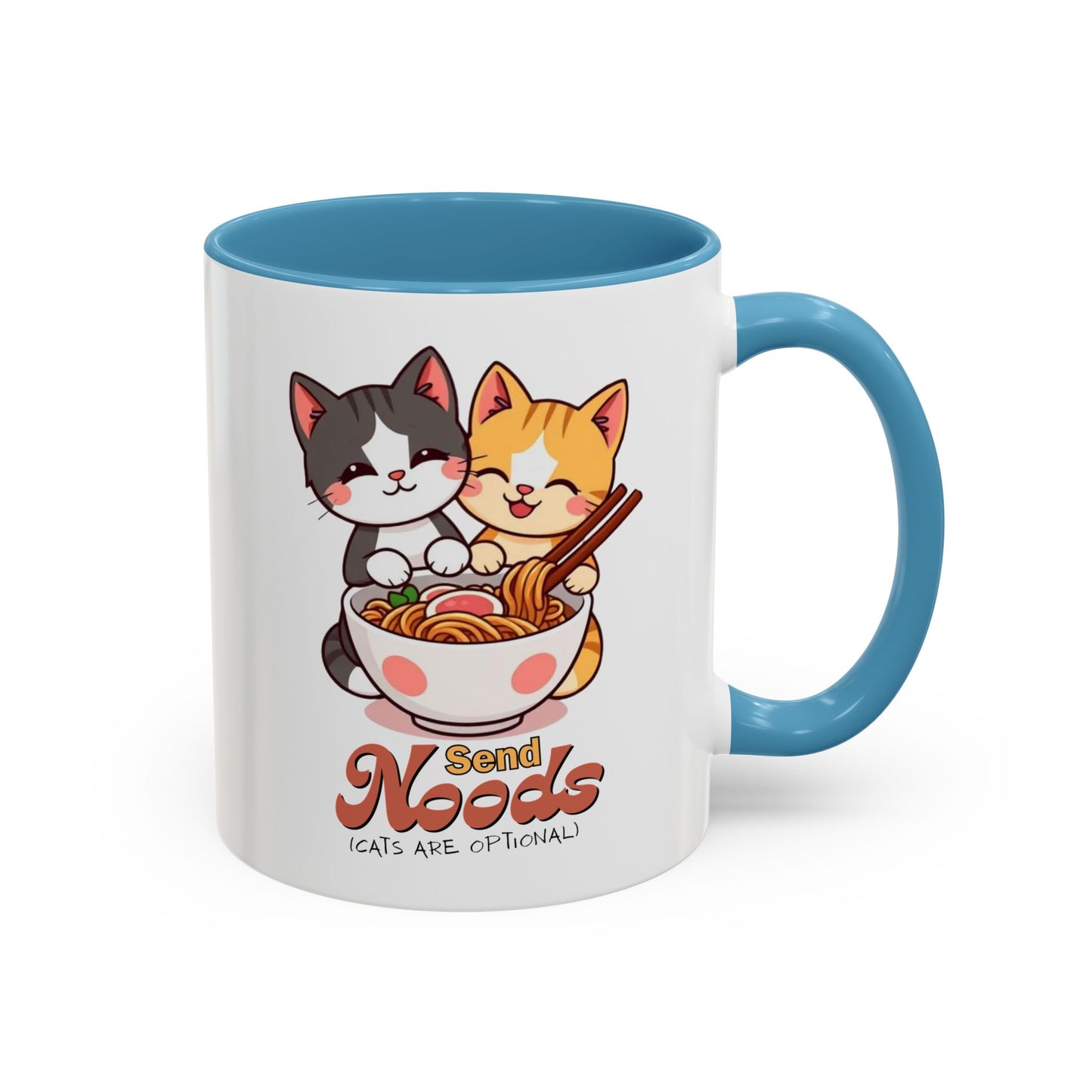 Cute Cat-Themed Coffee Mug, Send Noods Mug, Fun Gift for Cat Lovers, Unique Kitchen Decor, Perfect for Birthdays or Holidays