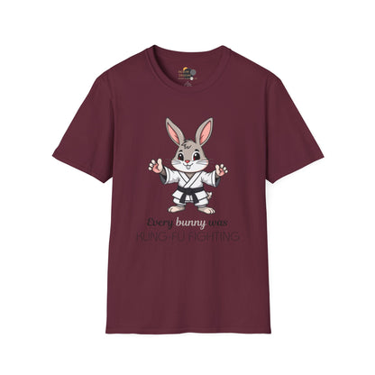 Every Bunny Was Kung-Fu Fighting T-Shirt, Unisex Martial Arts Tee, Funny Animal Shirt, Easter Apparel, Gift for Kids and Adults, Spring Time