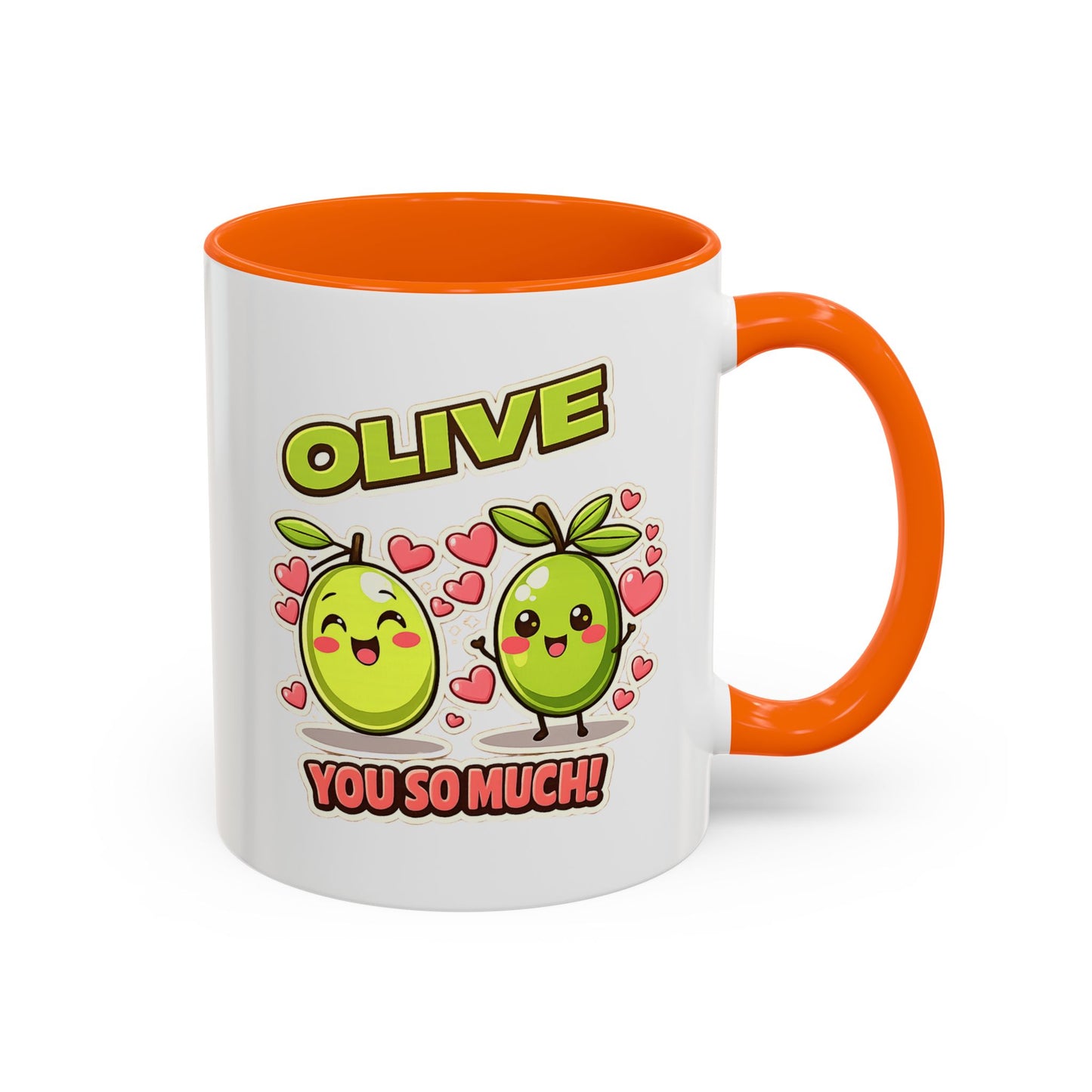 Olive You So Much Accent Coffee Mug, Valentines Day