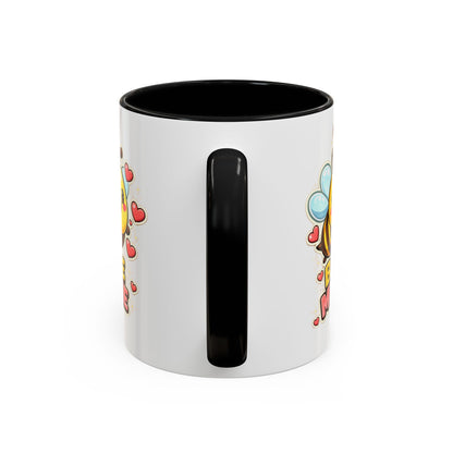 Bee Mine Accent Coffee Mug — Cute Valentine Bee Design