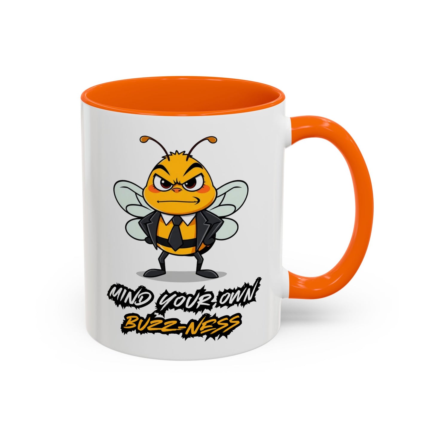 Mind Your Own Buzz-ness Accent Coffee Mug | Funny Bee Gift for Coffee Lovers, Bee Lover Mug, Humorous Kitchen Decor, Perfect for Gifts, Spring Time