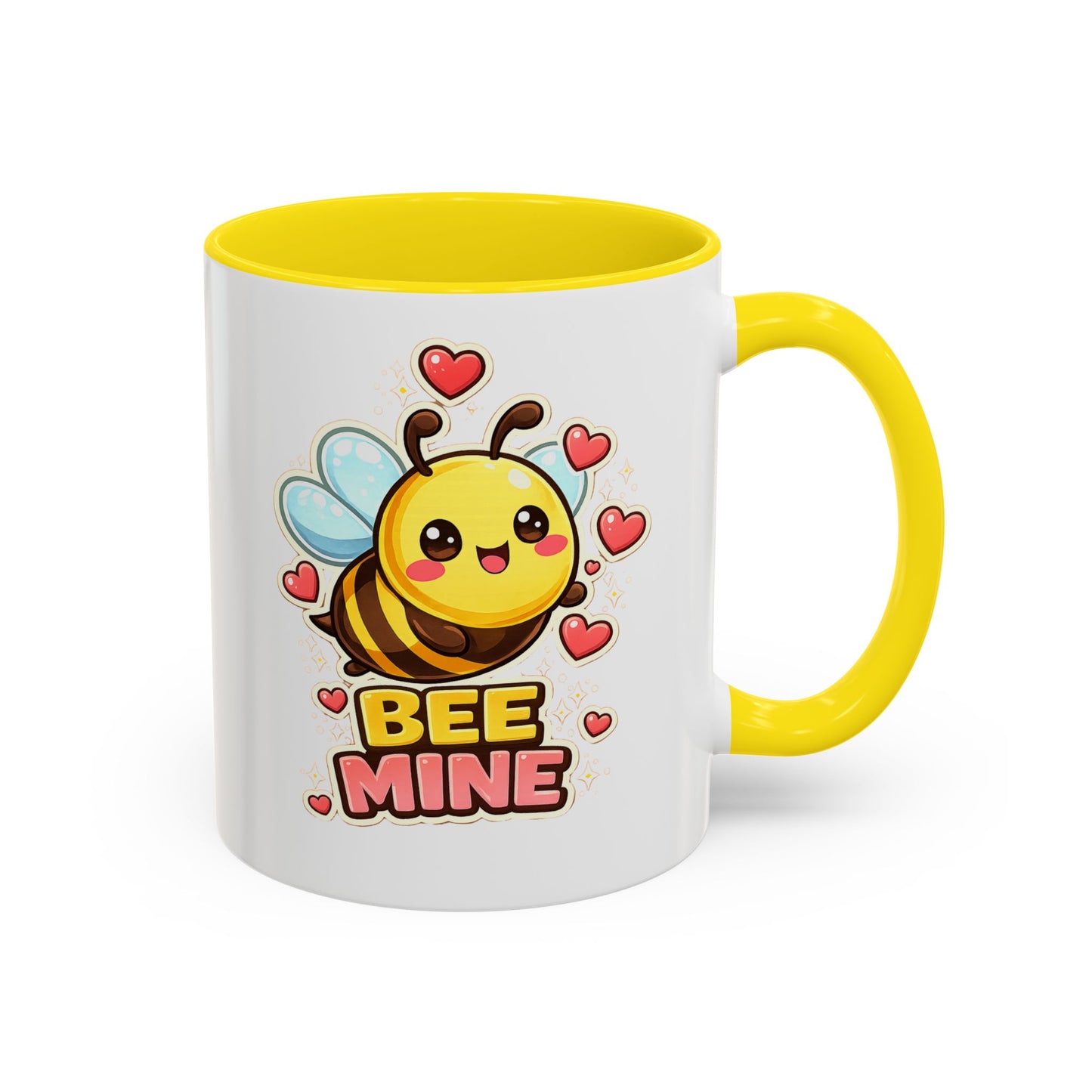 Bee Mine Accent Coffee Mug — Cute Valentine Bee Design