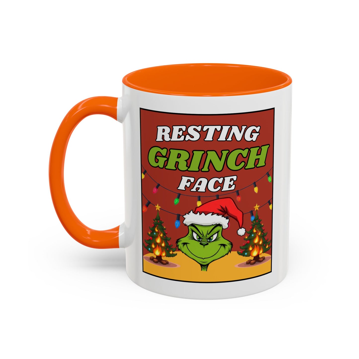 Resting Grinch Face Coffee Mug — Holiday Funny Christmas Mug
