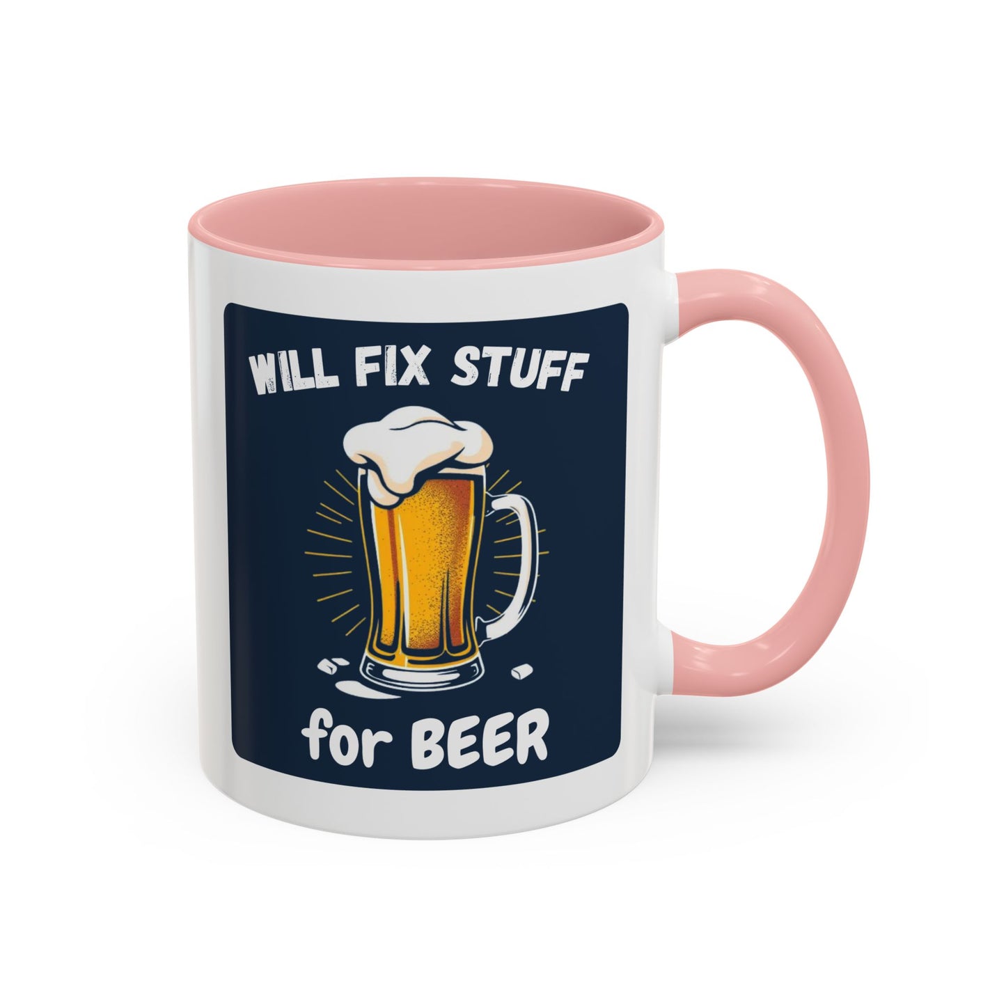 Funny Fix Stuff Coffee Mug, Gift for Handyman, Beer Lover's Cup, Home Office Decor, Funny Gift for Dad, Birthday Gift Idea