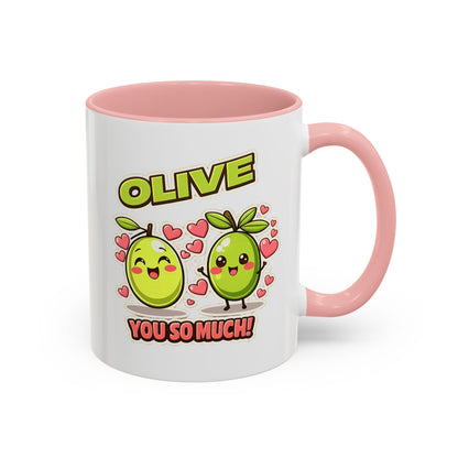 Olive You So Much Accent Coffee Mug, Valentines Day
