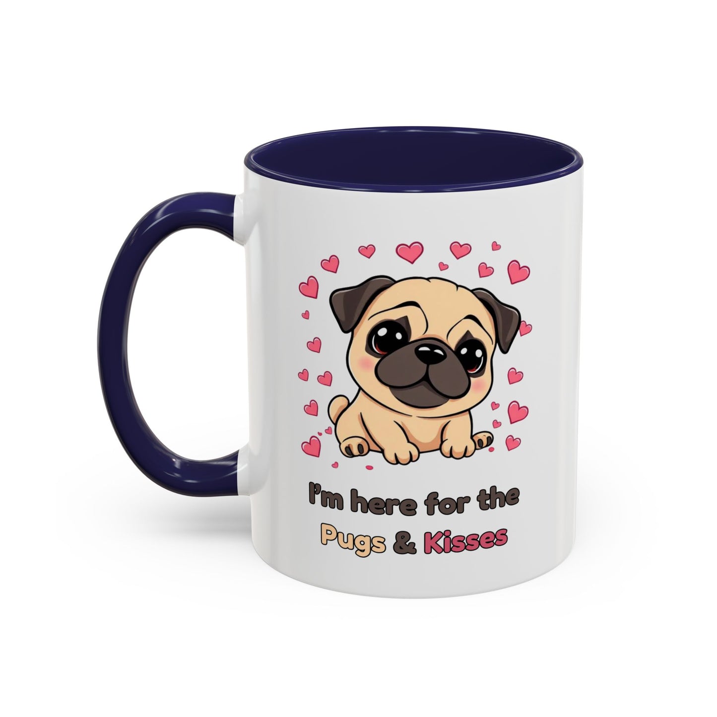 Cute Pug Accent Coffee Mug | Perfect Gift for Dog Lovers, Valentine's Day, Pet Owners, Home Decor, Funny Mug