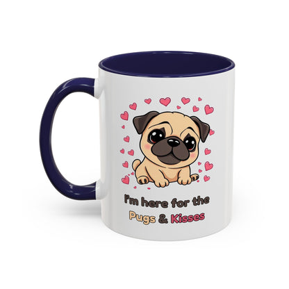 Cute Pug Accent Coffee Mug | Perfect Gift for Dog Lovers, Valentine's Day, Pet Owners, Home Decor, Funny Mug