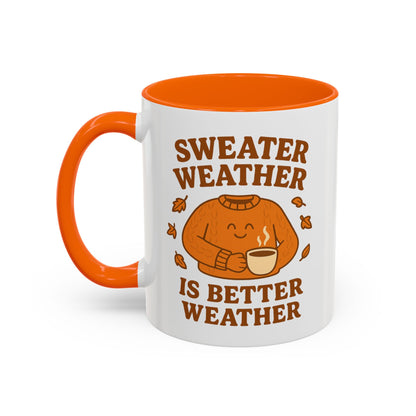 Cozy Fall Mug with Sweater Weather Design, Autumn Coffee Mug, Cute Gift for Pumpkin Spice Lovers, Hot Chocolate, Thanksgiving, Fall Decor