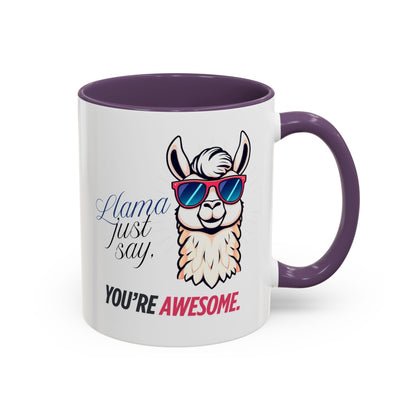 Llama Coffee Mug - Funny Llama Mug, Accent Mug, Gift for Coffee Lovers, Unique Llama Gifts, You're Awesome Mug