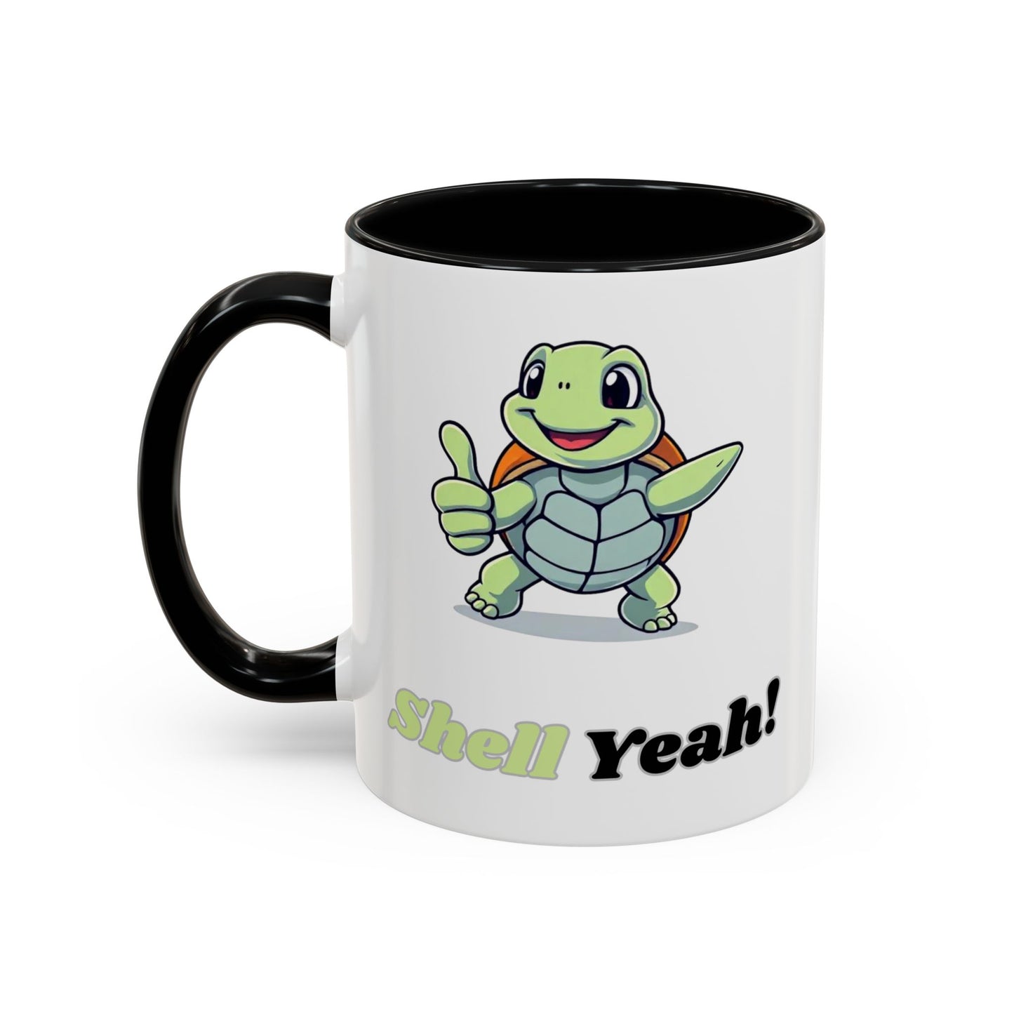 Cheerful Coffee Mug, Shell Yeah! Turtle Mug, Fun Gift for Kids, Cute Kitchen Decor, Positive Vibe Cup, Animal Lover Gift