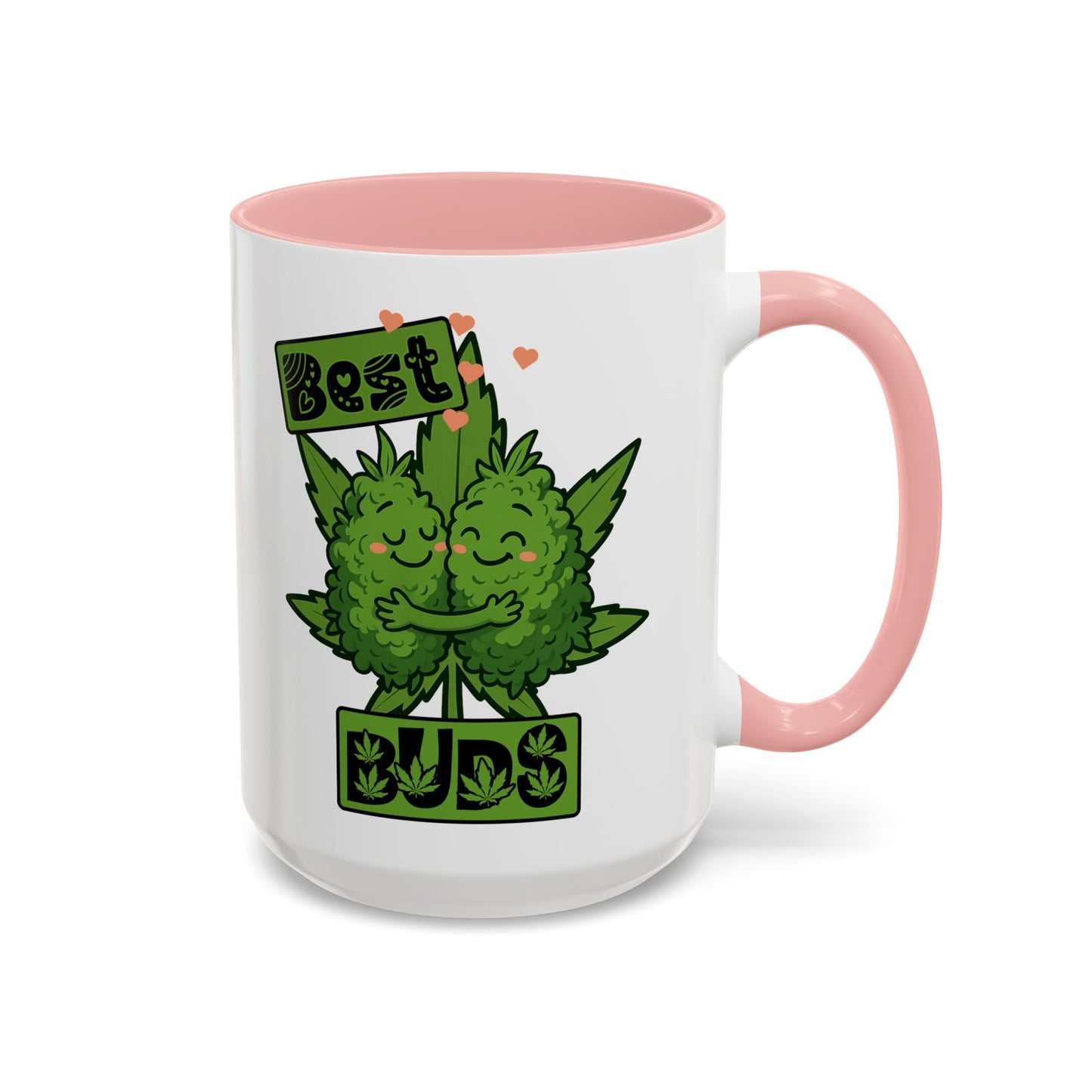 Best Buds Accent Coffee Mug, Cute Plant Mug, Gift for Plant Lovers, Pothead Gifts, Cannabusiness Mug