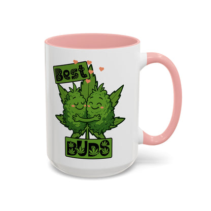Best Buds Accent Coffee Mug, Cute Plant Mug, Gift for Plant Lovers, Pothead Gifts, Cannabusiness Mug