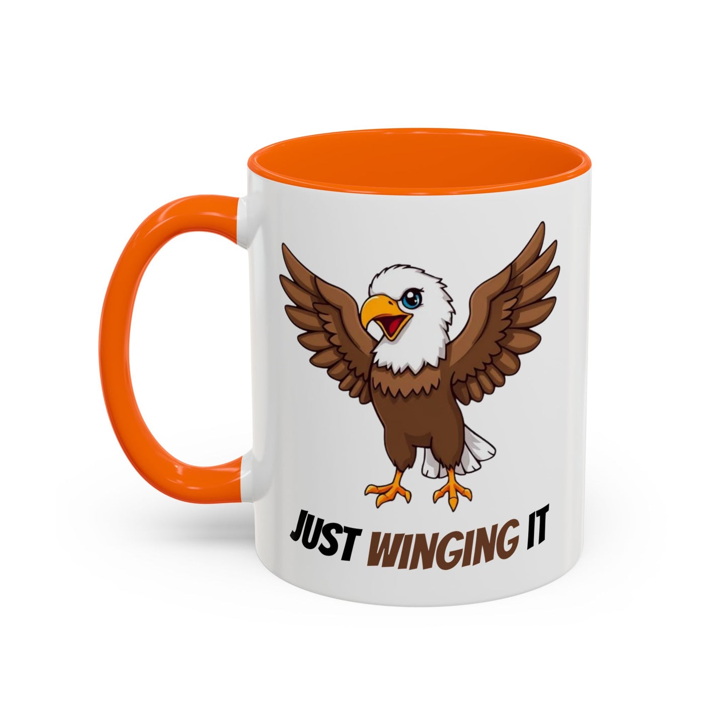 Just Winging It Coffee Mug - Fun Eagle Design, Motivational Mug, Perfect for Gifts, Coffee Lovers, Home Office, Quirky Drinkware