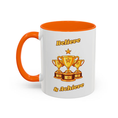 Award-Winning Coffee Mug, Believe & Achieve Cup, Motivational Gift for Winners, Sports, Achievements, Graduation