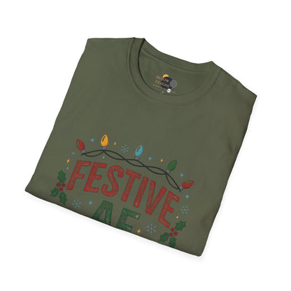 Festive AF Christmas T-Shirt — Holiday Lights & Cheer Tee