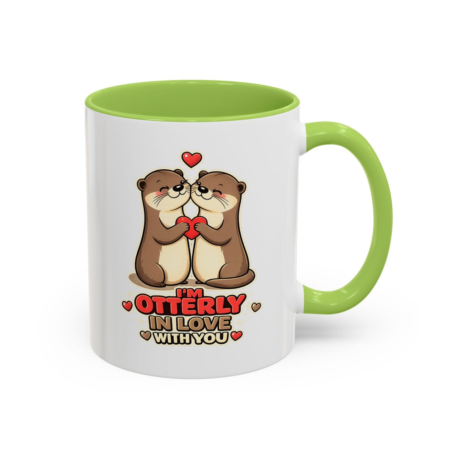 I'm Otterly in Love Accent Coffee Mug — Cute Otter Coffee Cup for Animal Lovers, Valentines Day