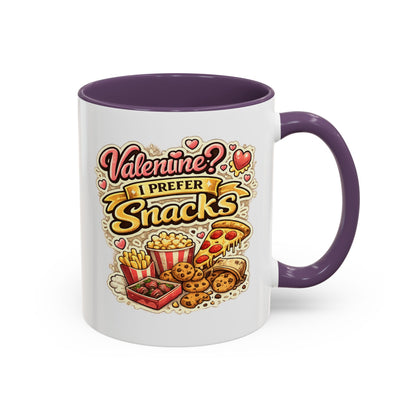 Valentine? I Prefer Snacks Coffee Mug — Funny Food Lover Gift