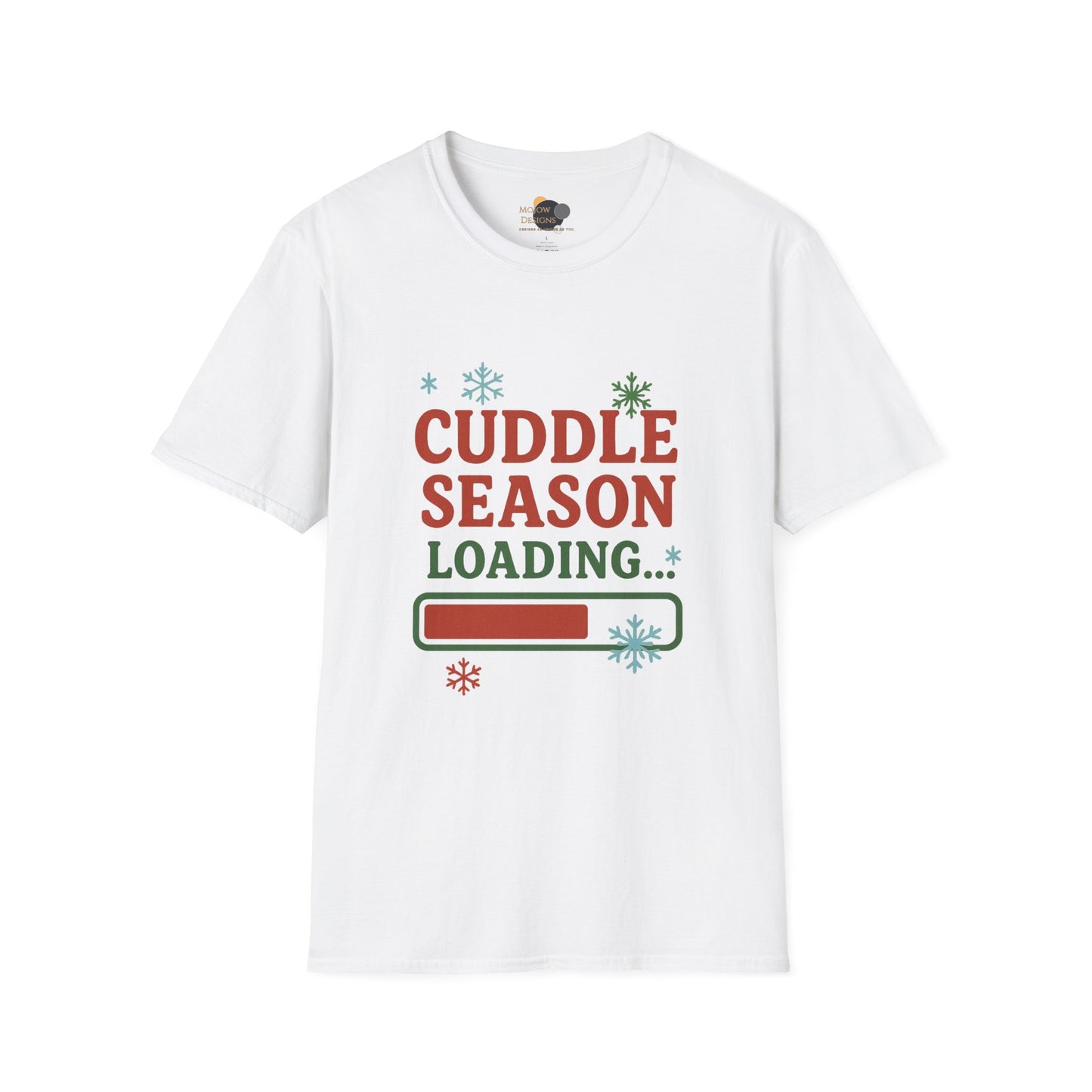 Cuddle Season Loading T-Shirt — Cozy Holiday Graphic Tee Christmas
