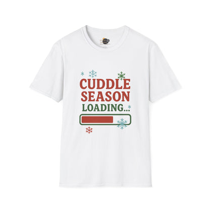 Cuddle Season Loading T-Shirt — Cozy Holiday Graphic Tee Christmas