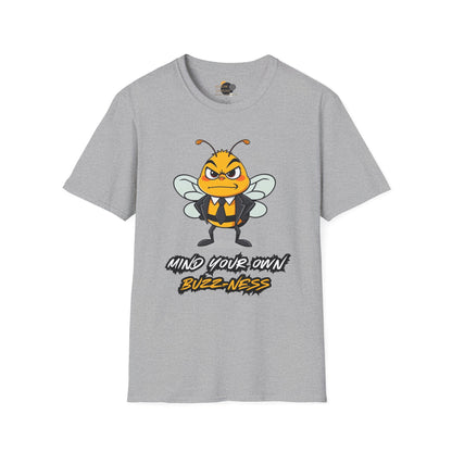 Funny Bee Graphic Tee, Mind Your Own Buzz-ness Shirt, Unisex Casual T-Shirt for Gift, Humor Apparel, Summer Wear, Spring Time
