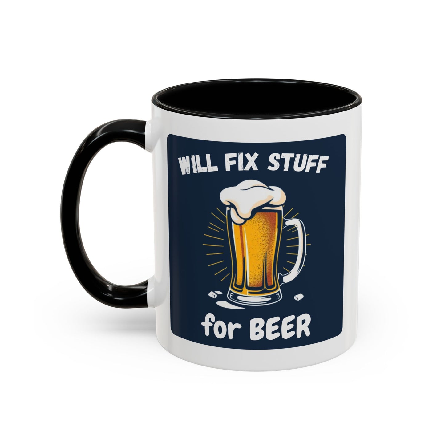Funny Fix Stuff Coffee Mug, Gift for Handyman, Beer Lover's Cup, Home Office Decor, Funny Gift for Dad, Birthday Gift Idea