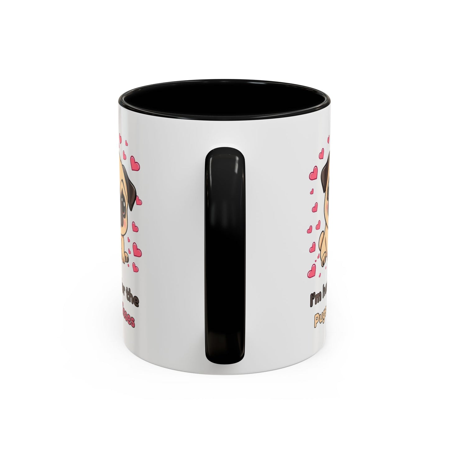 Cute Pug Accent Coffee Mug | Perfect Gift for Dog Lovers, Valentine's Day, Pet Owners, Home Decor, Funny Mug