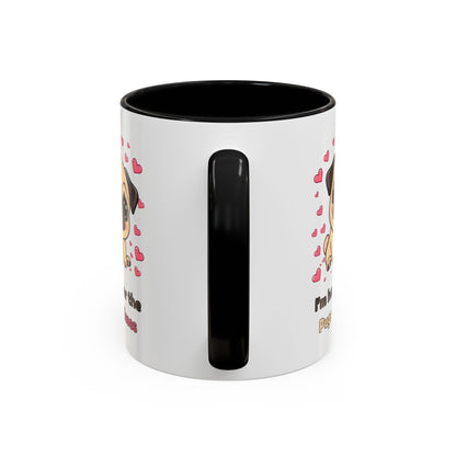 Cute Pug Accent Coffee Mug | Perfect Gift for Dog Lovers, Valentine's Day, Pet Owners, Home Decor, Funny Mug