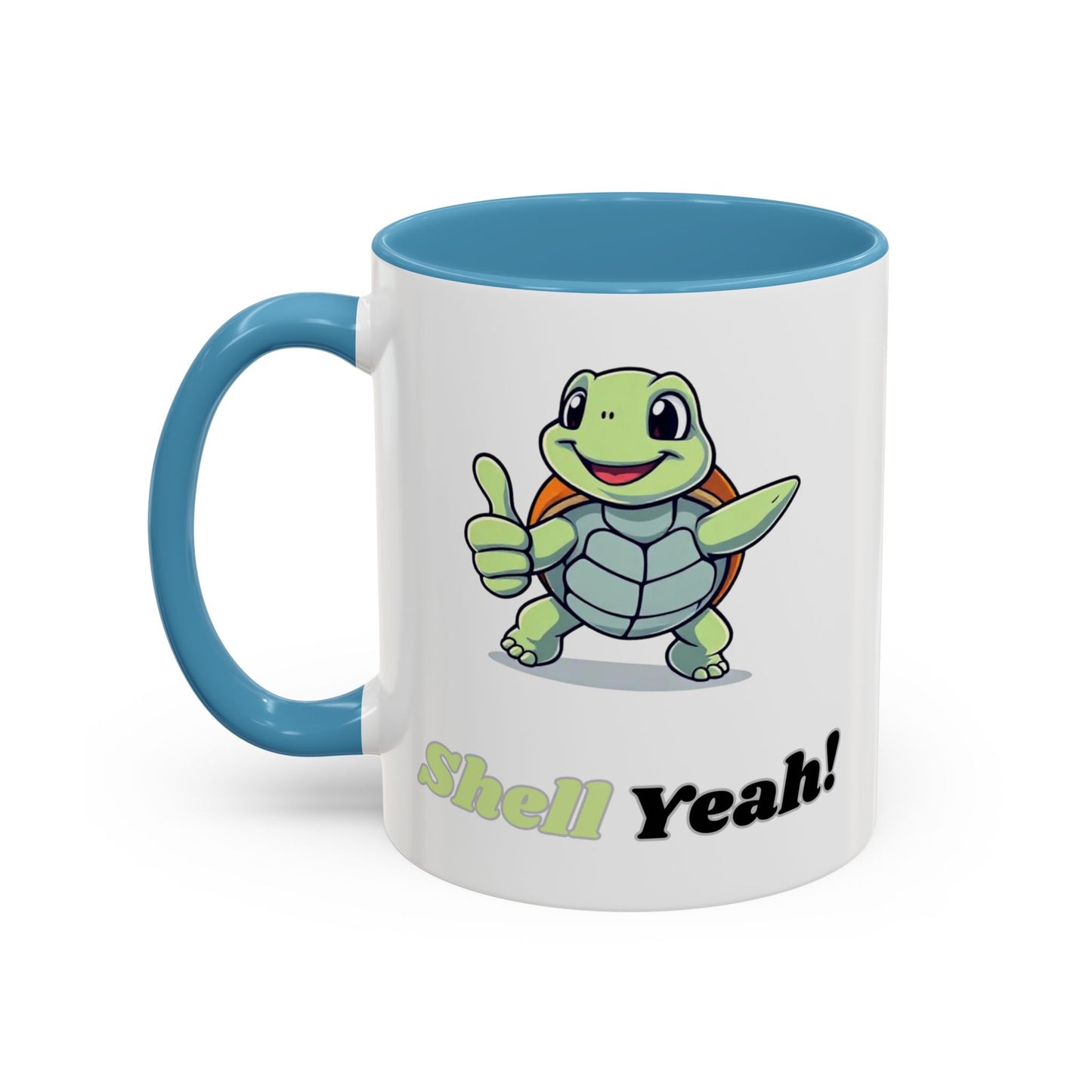 Cheerful Coffee Mug, Shell Yeah! Turtle Mug, Fun Gift for Kids, Cute Kitchen Decor, Positive Vibe Cup, Animal Lover Gift