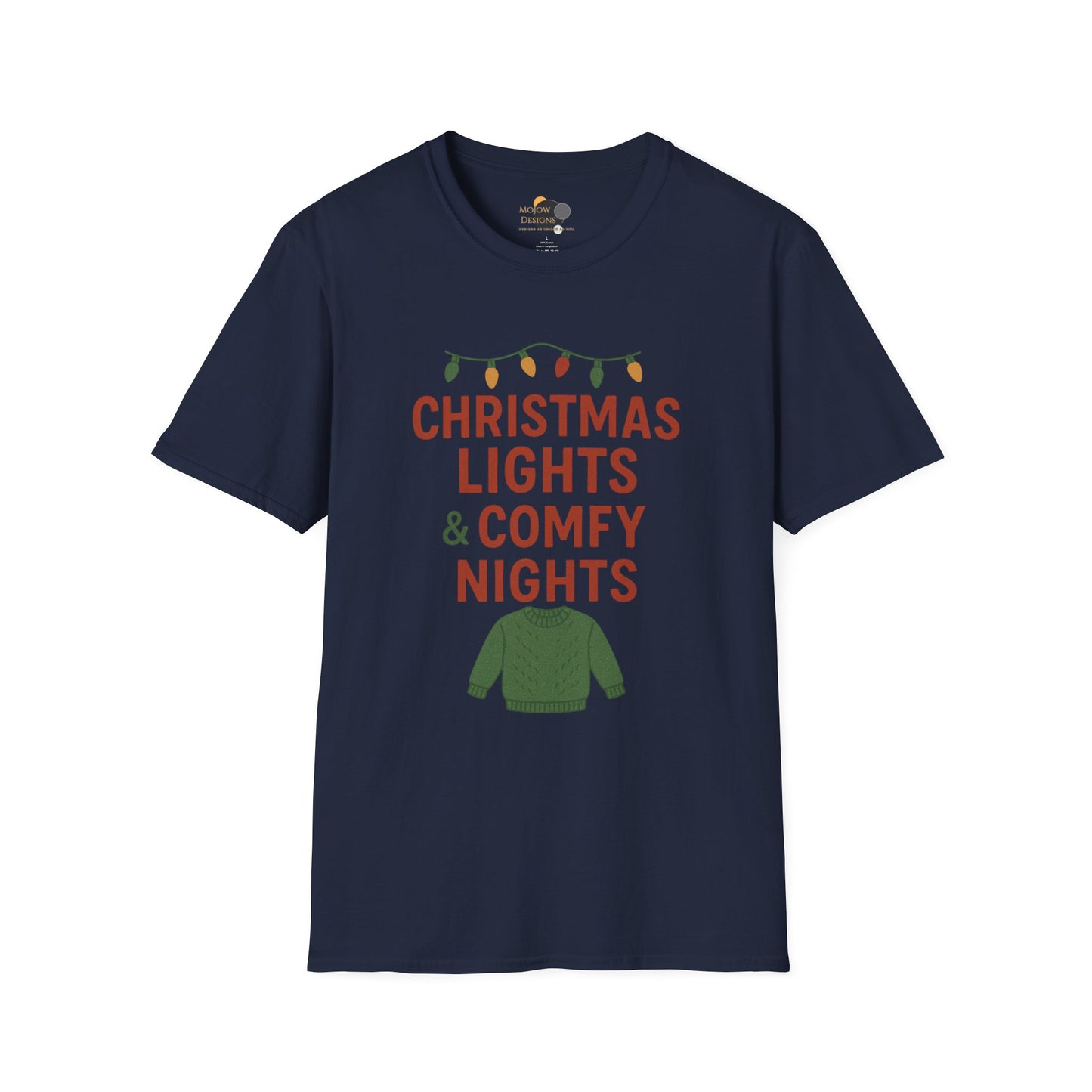 Christmas Lights & Comfy Nights T-Shirt — Cozy Holiday Graphic Tee