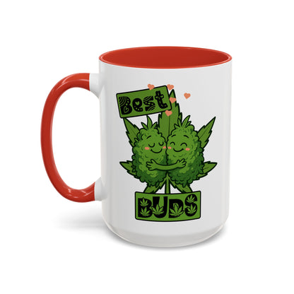 Best Buds Accent Coffee Mug, Cute Plant Mug, Gift for Plant Lovers, Pothead Gifts, Cannabusiness Mug