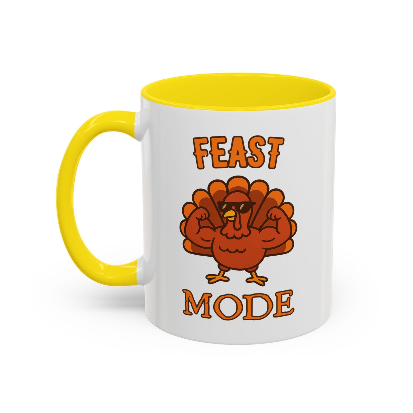 Thanksgiving Feast Mode Coffee Mug, Fun Turkey Mug, Holiday Coffee Cup, Unique Gift for Food Lovers, Fall Celebration Drinkware
