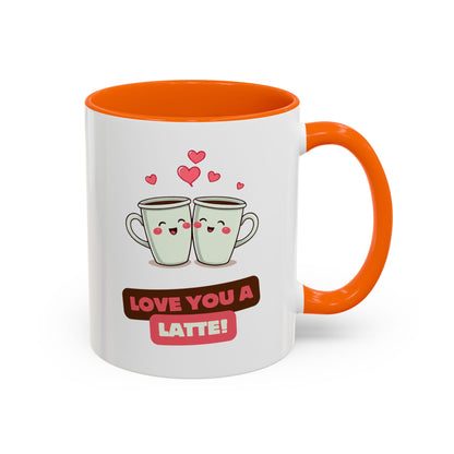 Cute Love You a Latte Coffee Mug for Couples, Valentines Gift, Fun Coffee Cup, Relationship Memento, Personalized Drinkware, Gifting