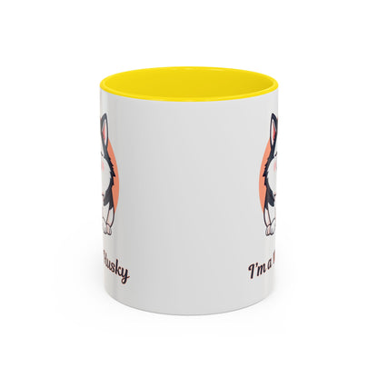 Cute Husky Accent Coffee Mug - Perfect Gift for Dog Lovers, Pet Owners, Birthdays, and Coffee Enthusiasts