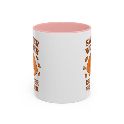 Cozy Fall Mug with Sweater Weather Design, Autumn Coffee Mug, Cute Gift for Pumpkin Spice Lovers, Hot Chocolate, Thanksgiving, Fall Decor