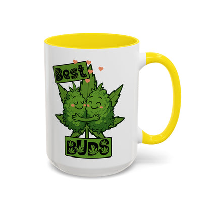 Best Buds Accent Coffee Mug, Cute Plant Mug, Gift for Plant Lovers, Pothead Gifts, Cannabusiness Mug