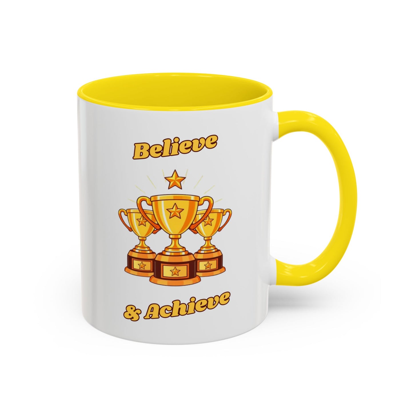 Award-Winning Coffee Mug, Believe & Achieve Cup, Motivational Gift for Winners, Sports, Achievements, Graduation