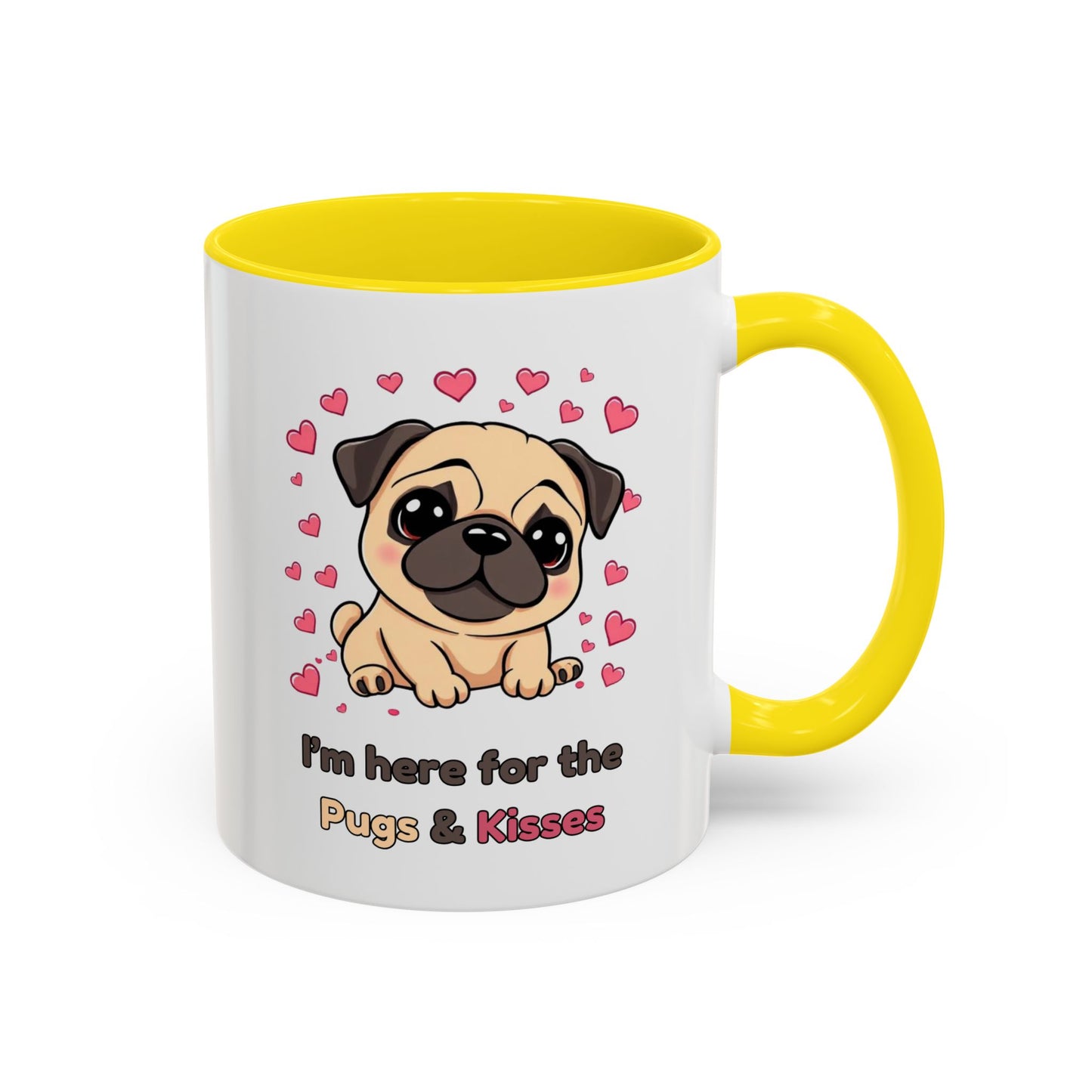 Cute Pug Accent Coffee Mug | Perfect Gift for Dog Lovers, Valentine's Day, Pet Owners, Home Decor, Funny Mug