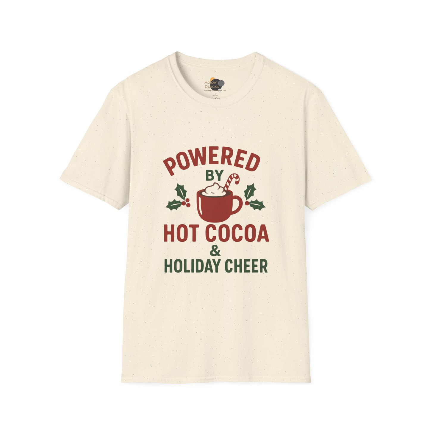 Holiday Hot Cocoa T-Shirt — "Powered by Hot Cocoa & Holiday Cheer" Christmas Tee