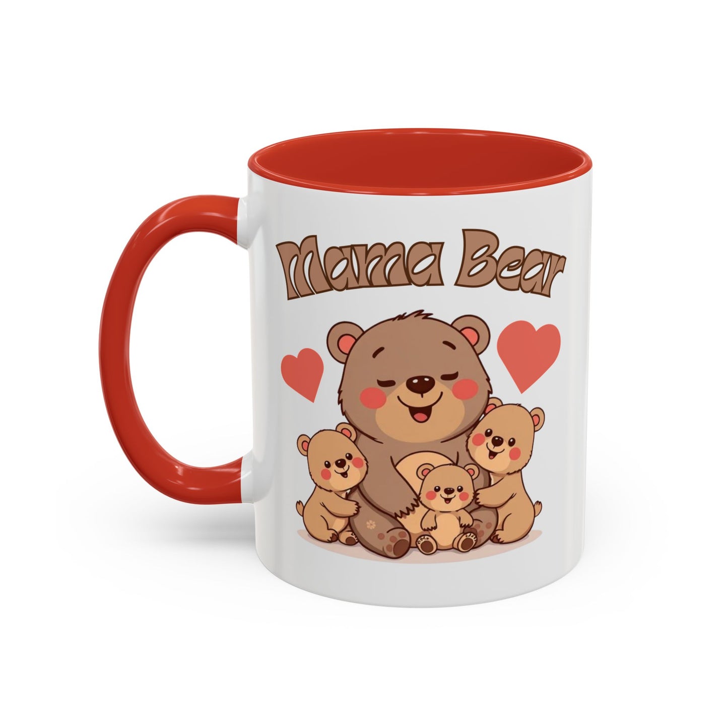 Mama Bear Accent Coffee Mug – Perfect Gift for Moms, Cute Bear Design, Tea or Coffee Lover, Mother’s Day, Birthday, Baby Shower