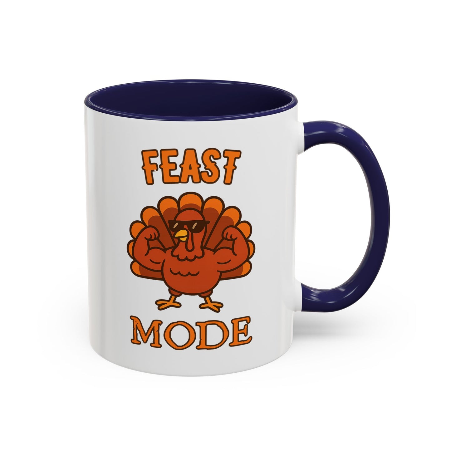 Thanksgiving Feast Mode Coffee Mug, Fun Turkey Mug, Holiday Coffee Cup, Unique Gift for Food Lovers, Fall Celebration Drinkware
