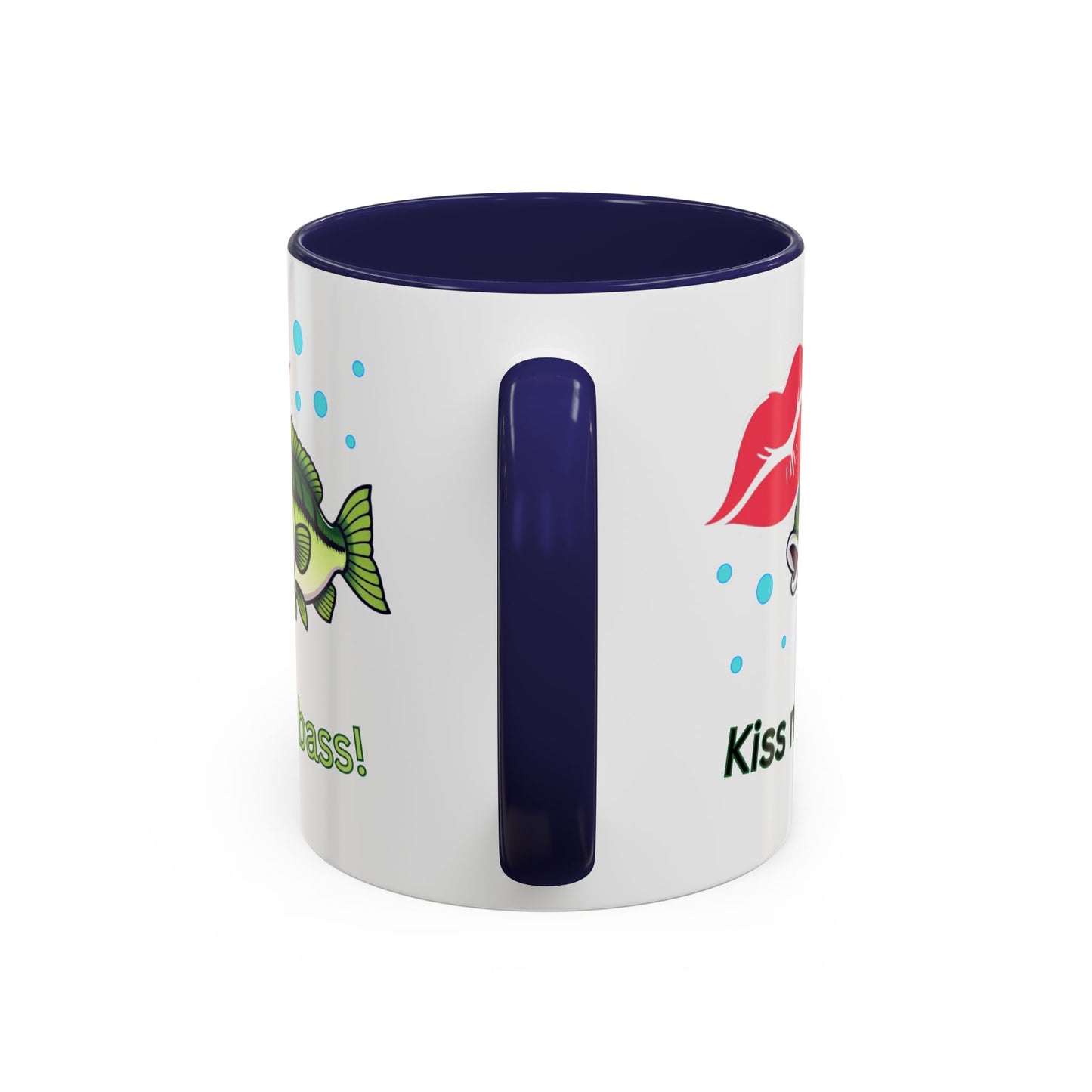 Funny Fishing Mug, Kiss My Bass Coffee Cup, Great for Anglers, Unique Gift for Dad, Humorous Fishing Lover Present, 11oz