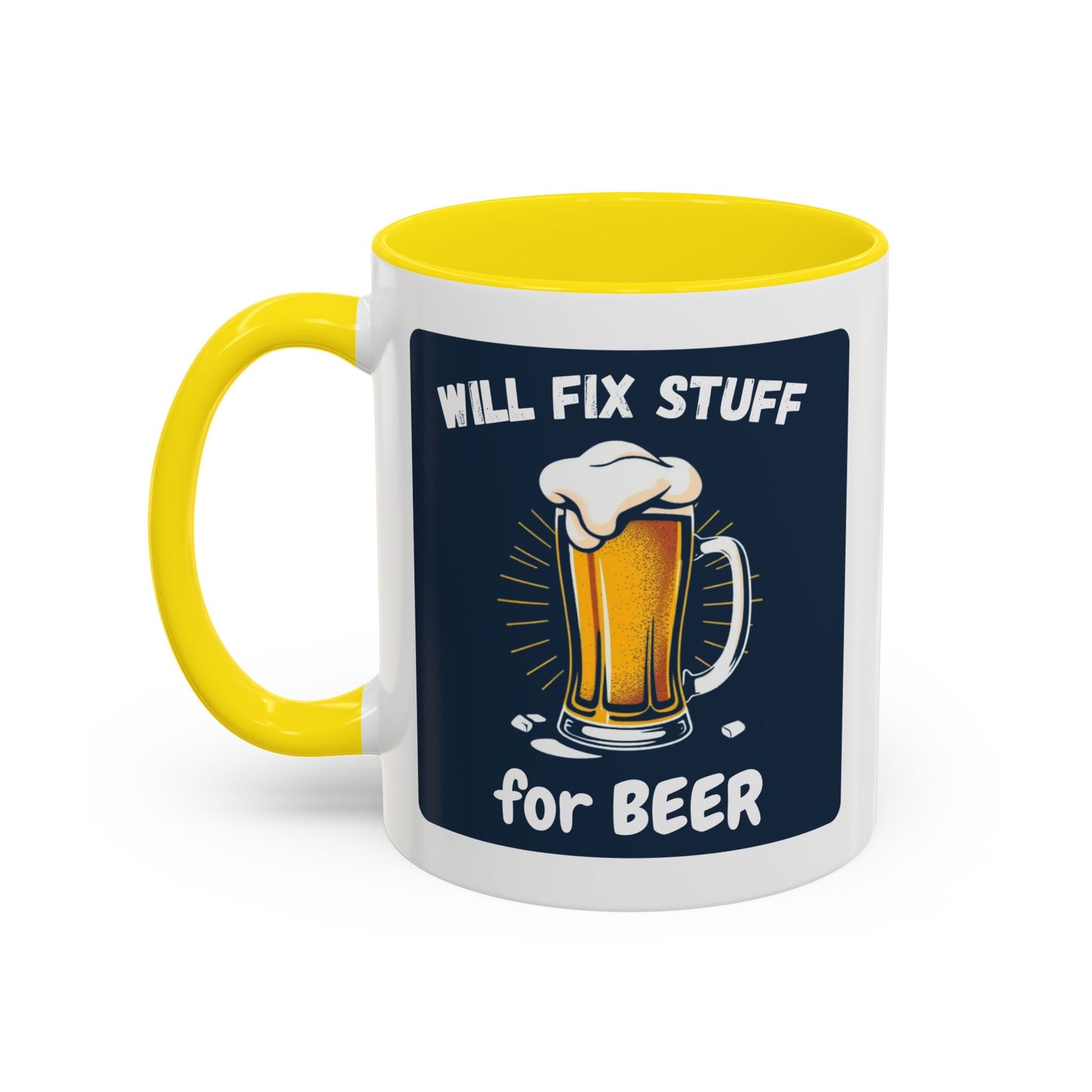 Funny Fix Stuff Coffee Mug, Gift for Handyman, Beer Lover's Cup, Home Office Decor, Funny Gift for Dad, Birthday Gift Idea