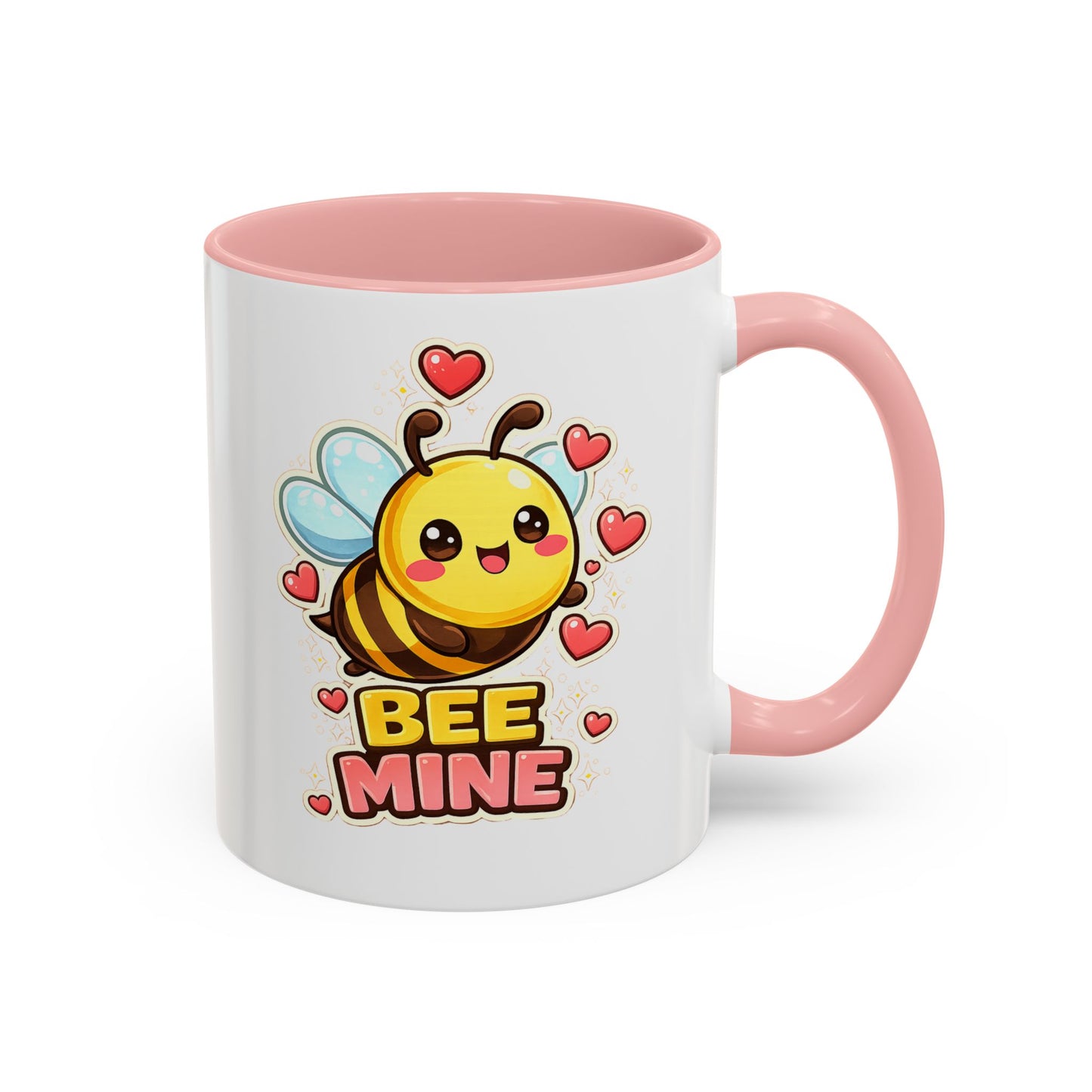Bee Mine Accent Coffee Mug — Cute Valentine Bee Design