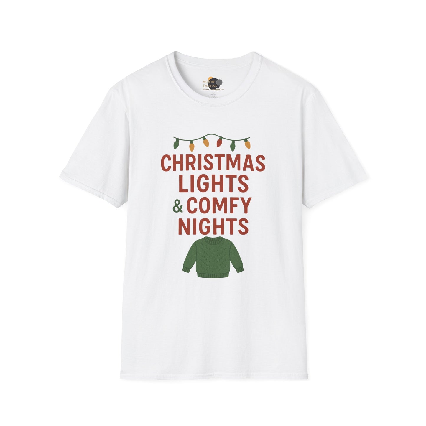 Christmas Lights & Comfy Nights T-Shirt — Cozy Holiday Graphic Tee
