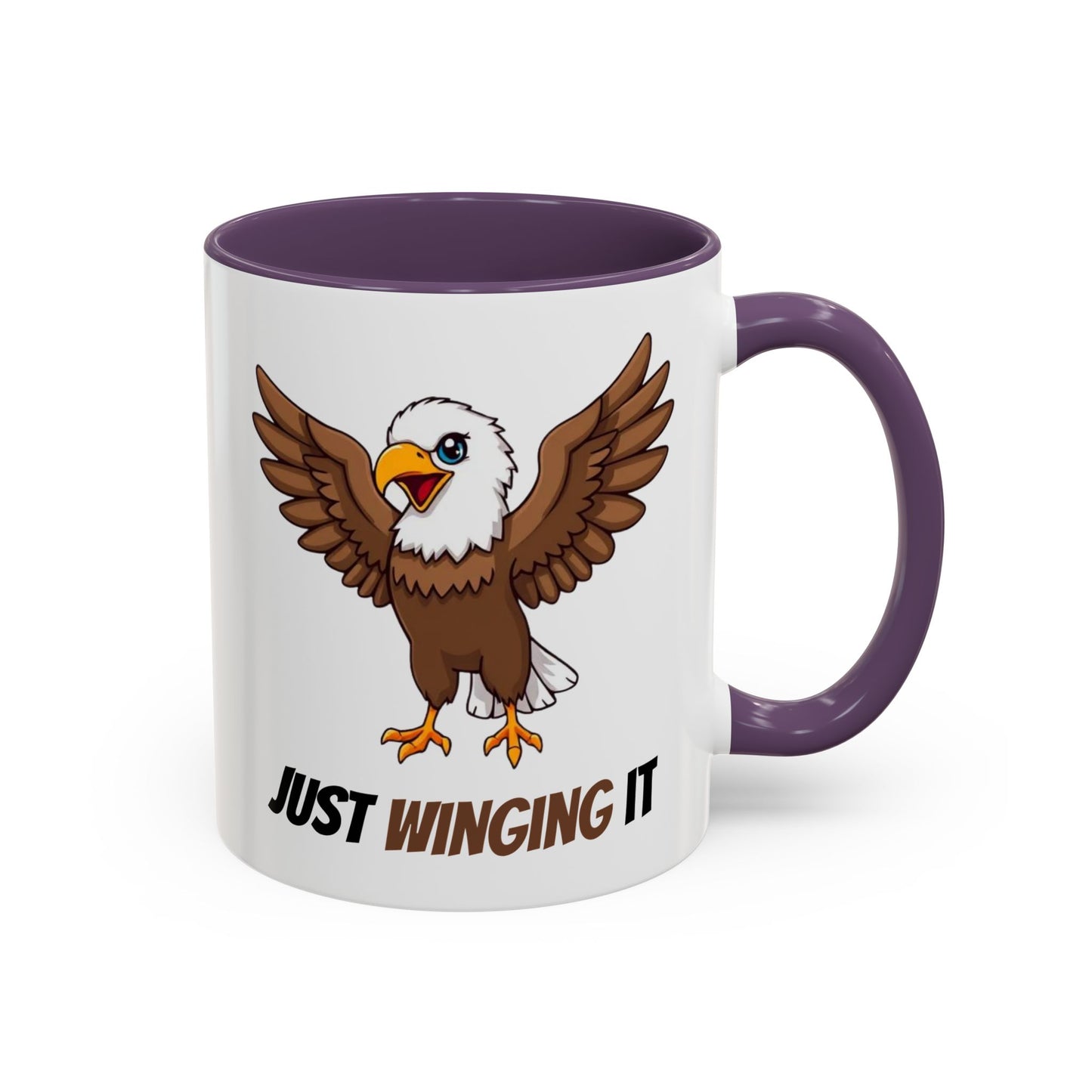 Just Winging It Coffee Mug - Fun Eagle Design, Motivational Mug, Perfect for Gifts, Coffee Lovers, Home Office, Quirky Drinkware