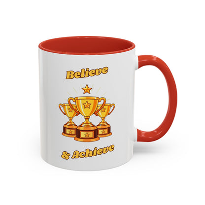 Award-Winning Coffee Mug, Believe & Achieve Cup, Motivational Gift for Winners, Sports, Achievements, Graduation