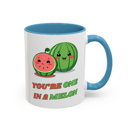 Cute Watermelon Coffee Mug - You're One in a Melon, Gift for Fruit Lovers, Summer Vibes, Inspirational Mug, Kitchen Decor
