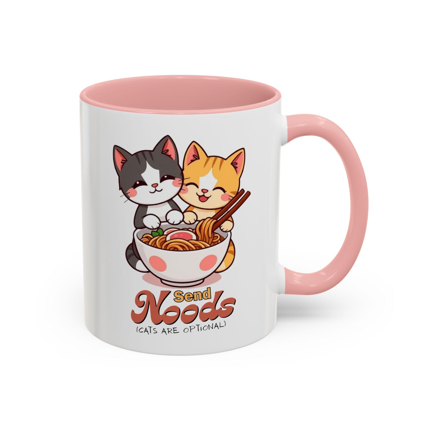 Cute Cat-Themed Coffee Mug, Send Noods Mug, Fun Gift for Cat Lovers, Unique Kitchen Decor, Perfect for Birthdays or Holidays