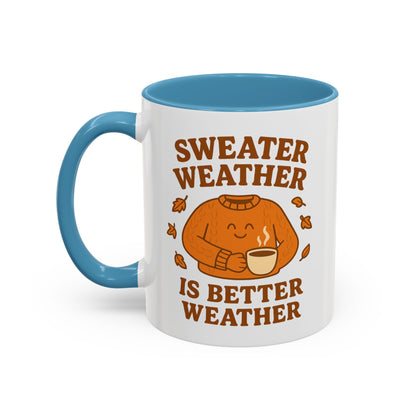 Cozy Fall Mug with Sweater Weather Design, Autumn Coffee Mug, Cute Gift for Pumpkin Spice Lovers, Hot Chocolate, Thanksgiving, Fall Decor