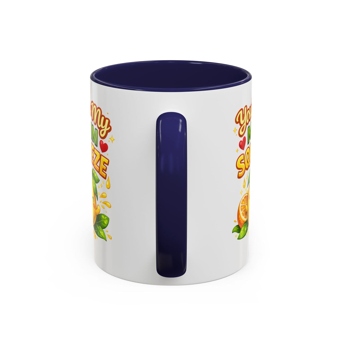 Accent Coffee Mug — "You're My Main Squeeze" Cute Lemon Couple Gift, Valentine's Day